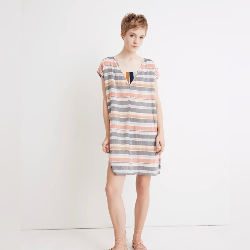 Madewell Womens Sz XS Towel Stripe Cover Up Tunic Dress Beach Swim Vacation